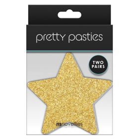 Pretty Pasties Glitter StarsBlk/Gold 2pk