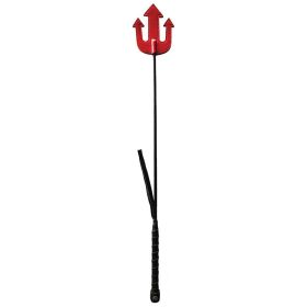 Rouge Group Leather Devil Riding Crop-Red