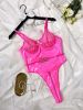 Women Clothing Hollowed out Sexy Mesh Splicing Fabric Leather Sexy Jumpsuit