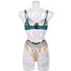 Lingerie Sexy Underwear Three Point Satin Embroidery Stitching See through Dew Pajama Set