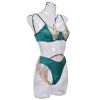 Lingerie Sexy Underwear Three Point Satin Embroidery Stitching See through Dew Pajama Set